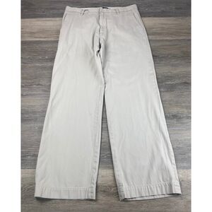 Banana Republic Dawson Khaki Pants Wide Leg Casual Trousers Size 35/34 (33) Flaw